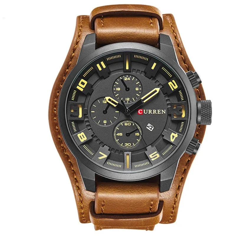 Rustic and Multifunction Men's Leather Watch - Vantgard Nortis Rustic and Multifunction Men's Leather Watch - Vantgard Nortis 