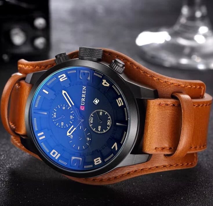 Rustic and Multifunction Men's Leather Watch - Vantgard Nortis Rustic and Multifunction Men's Leather Watch - Vantgard Nortis 