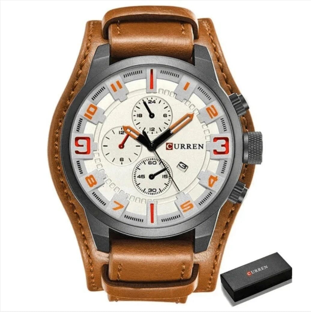 Rustic and Multifunction Men's Leather Watch - Vantgard Nortis Rustic and Multifunction Men's Leather Watch - Vantgard Nortis 