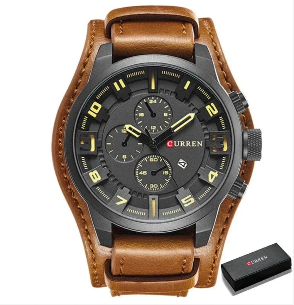 Rustic and Multifunction Men's Leather Watch - Vantgard Nortis Rustic and Multifunction Men's Leather Watch - Vantgard Nortis 