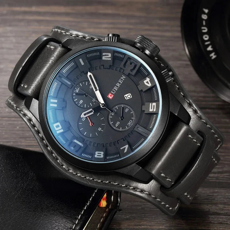 Rustic and Multifunction Men's Leather Watch - Vantgard Nortis Rustic and Multifunction Men's Leather Watch - Vantgard Nortis 