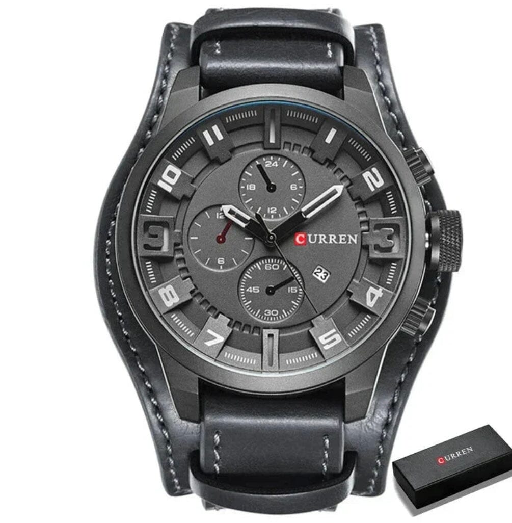 Rustic and Multifunction Men's Leather Watch - Vantgard Nortis Rustic and Multifunction Men's Leather Watch - Vantgard Nortis 