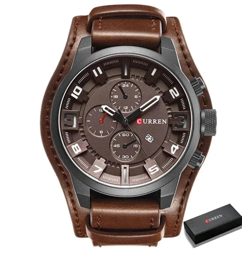 Rustic and Multifunction Men's Leather Watch - Vantgard Nortis Rustic and Multifunction Men's Leather Watch - Vantgard Nortis 