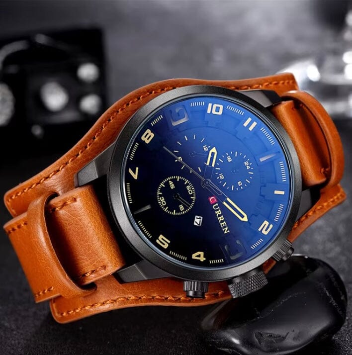 Rustic and Multifunction Men's Leather Watch - Vantgard Nortis Rustic and Multifunction Men's Leather Watch - Vantgard Nortis 