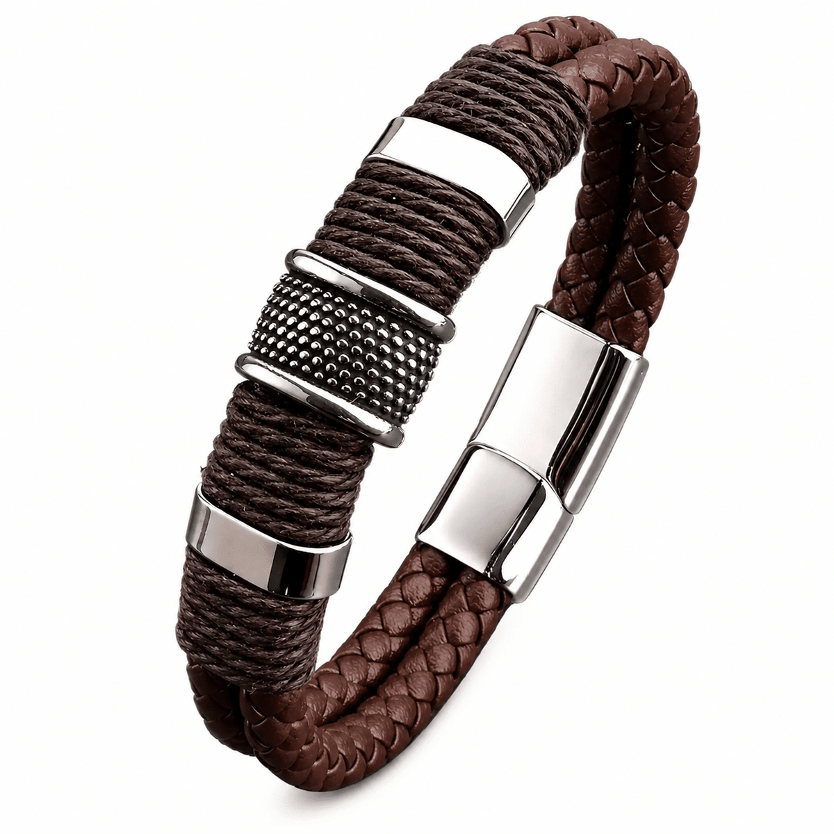 Versatile Leather Men’s Bracelet with Executive Design | ZAVRELL Versatile Leather Men’s Bracelet with Executive Design | ZAVRELL Brown