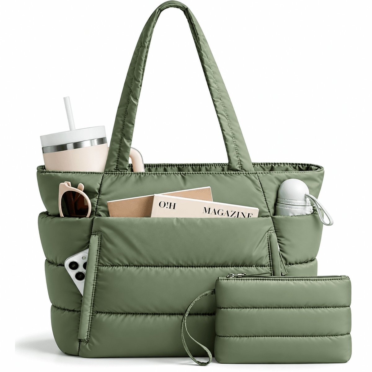 Women's 20-Liter Quilted Tote Bag with Large Capacity, Multiple Compartments, and Water Resistance — Lucie Roven Women's 20-Liter Quilted Tote Bag with Large Capacity, Multiple Compartments, and Water Resistance — Lucie Roven 