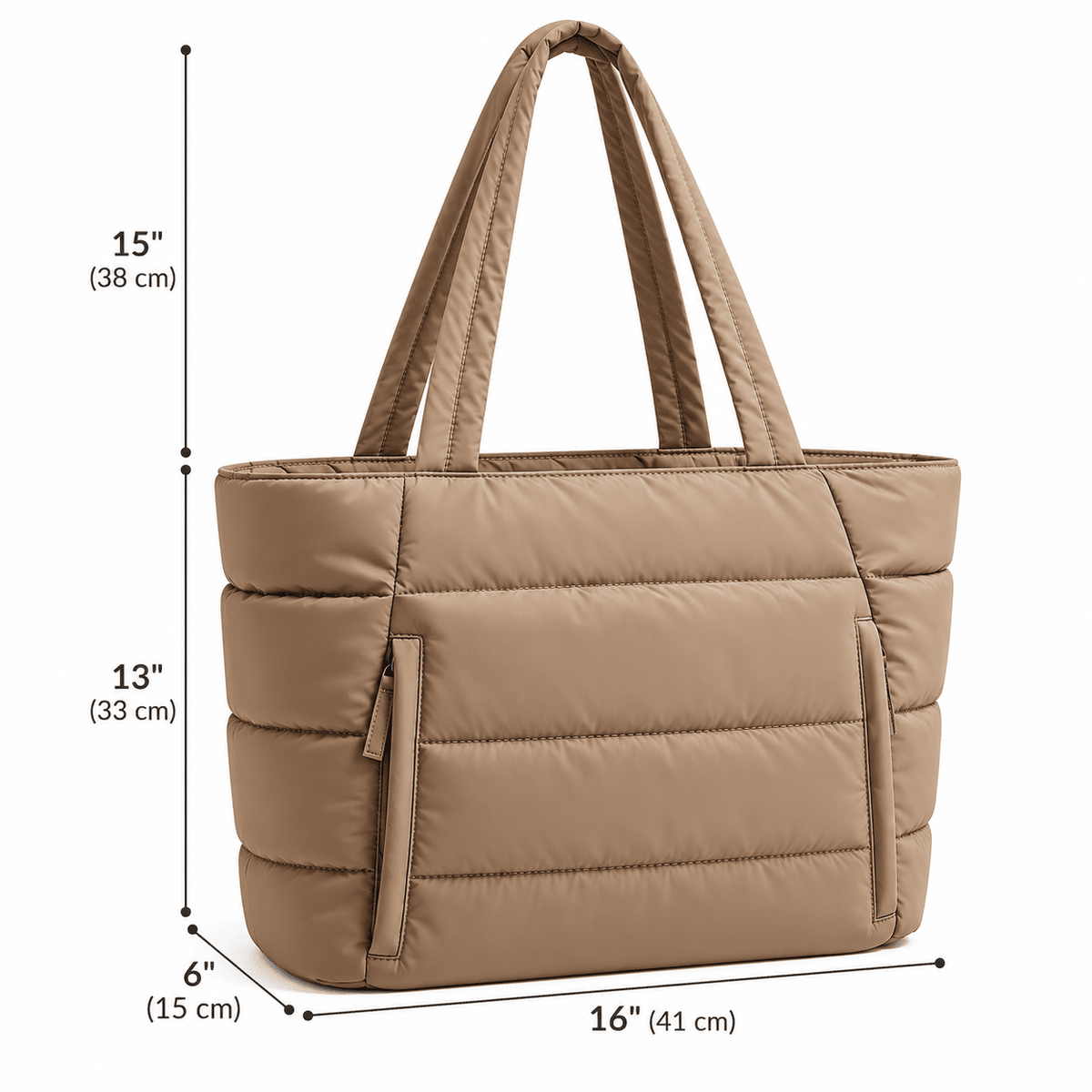 Women's 20-Liter Quilted Tote Bag with Large Capacity, Multiple Compartments, and Water Resistance — Lucie Roven Women's 20-Liter Quilted Tote Bag with Large Capacity, Multiple Compartments, and Water Resistance — Lucie Roven 