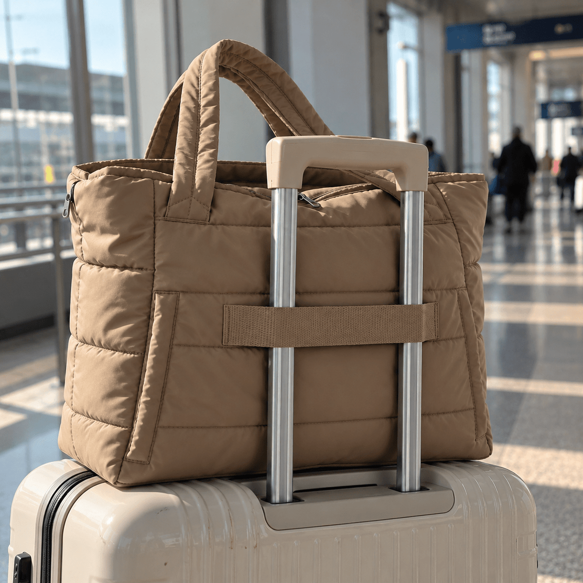 Women's 20-Liter Quilted Tote Bag with Large Capacity, Multiple Compartments, and Water Resistance — Lucie Roven Women's 20-Liter Quilted Tote Bag with Large Capacity, Multiple Compartments, and Water Resistance — Lucie Roven 