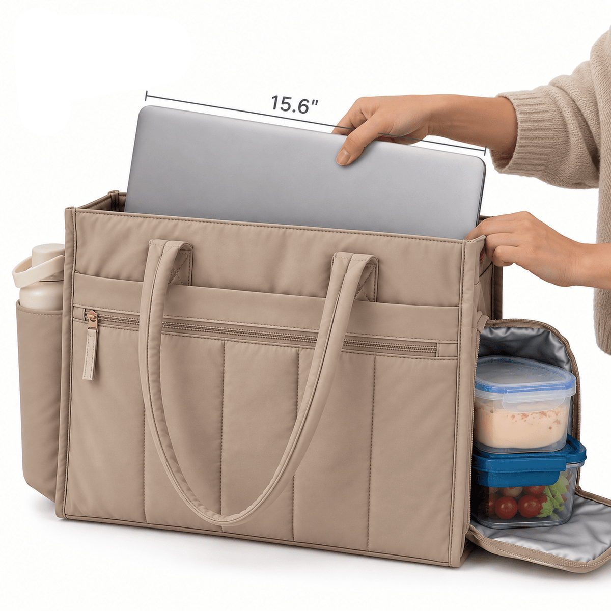 Women's 30L Padded Tote Bag with Large Capacity and Multifunctional Side Compartment – ELLISON Women's 30L Padded Tote Bag with Large Capacity and Multifunctional Side Compartment – ELLISON 