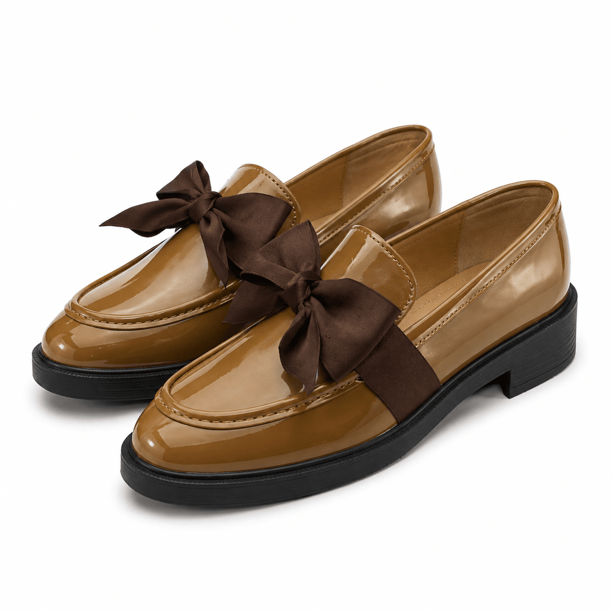 Women's Casual Leather Loafers, Comfortable, Charming, with a Retro Bow – MELINIE Women's Casual Leather Loafers, Comfortable, Charming, with a Retro Bow – MELINIE 