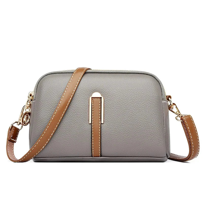 Women's Elegant Crossbody Bag - Premium Leather Shoulder Purse Women's Elegant Crossbody Bag - Premium Leather Shoulder Purse Gray