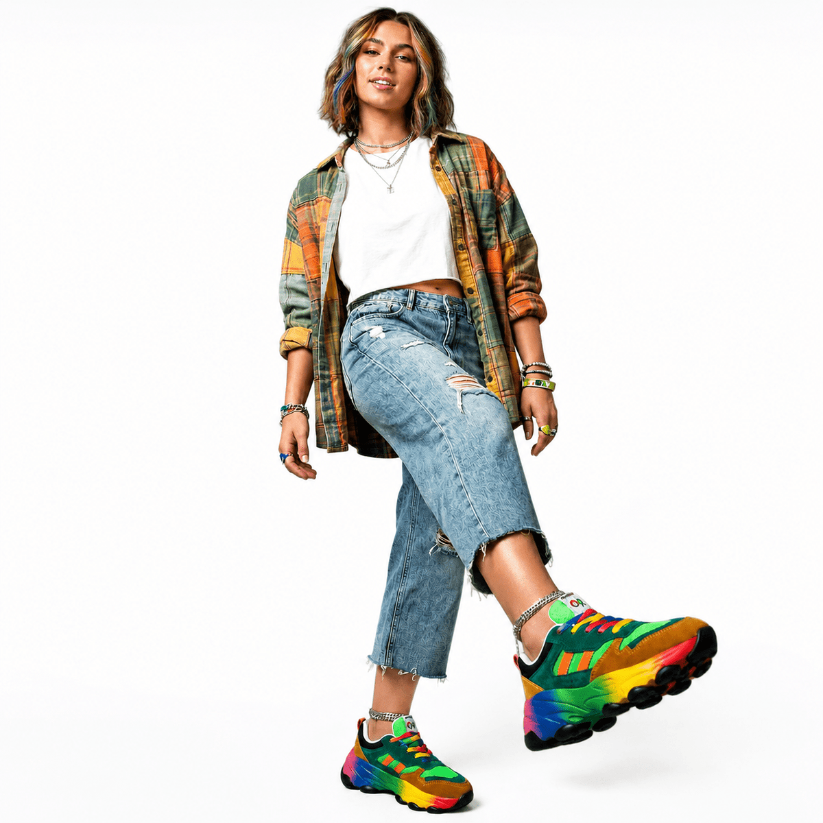 Women’s Fashion Leather Casual Sneakers – Vibrance Women’s Fashion Leather Casual Sneakers – Vibrance 