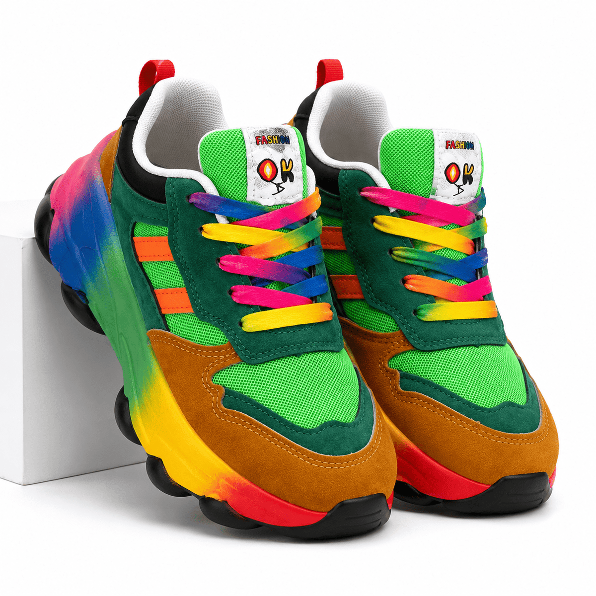 Women’s Fashion Leather Casual Sneakers – Vibrance Women’s Fashion Leather Casual Sneakers – Vibrance Green Vibrance