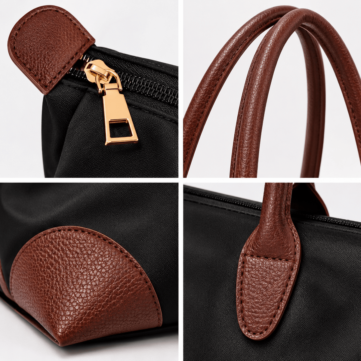 Women's Large-Capacity Waterproof Tote Bag with Leather Trim – VERONNE Women's Large-Capacity Waterproof Tote Bag with Leather Trim – VERONNE 