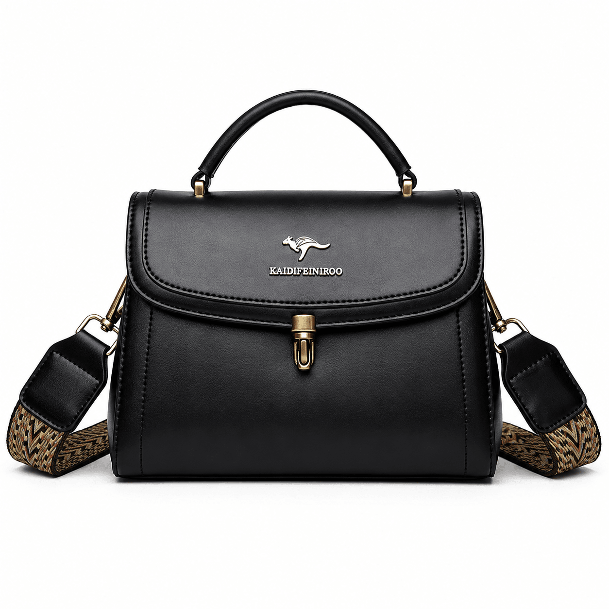 Women's Leather Crossbody Bag with Elegant Design – Karvessa Women's Leather Crossbody Bag with Elegant Design – Karvessa Mavietto Black 