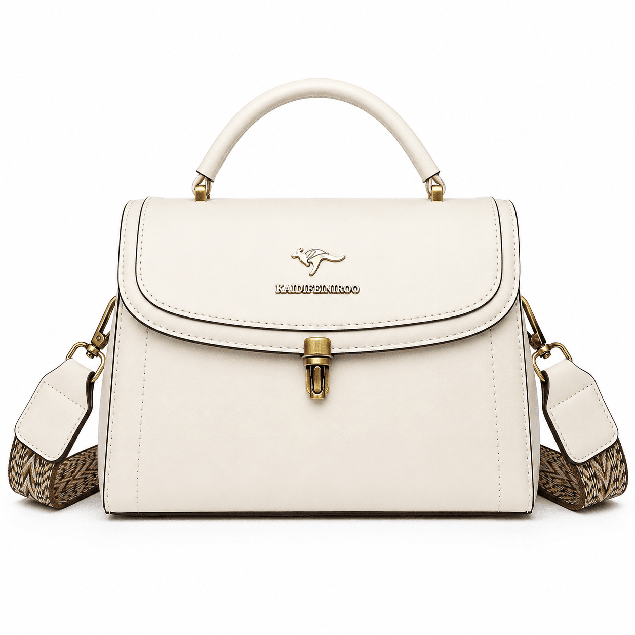 Women's Leather Crossbody Bag with Elegant Design – Karvessa Women's Leather Crossbody Bag with Elegant Design – Karvessa Mavietto White 