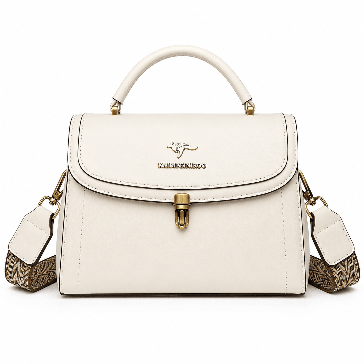 Women's Leather Crossbody Bag with Elegant Design – Karvessa Women's Leather Crossbody Bag with Elegant Design – Karvessa White