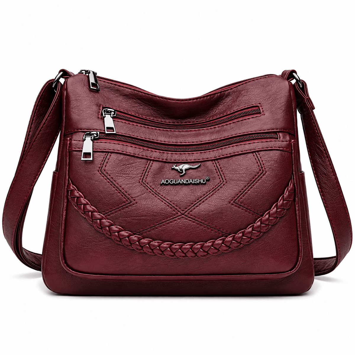 Women’s Leather Shoulder Bag – Classic, Spacious & Elegant | Rosalie Women’s Leather Shoulder Bag – Classic, Spacious & Elegant | Rosalie Red