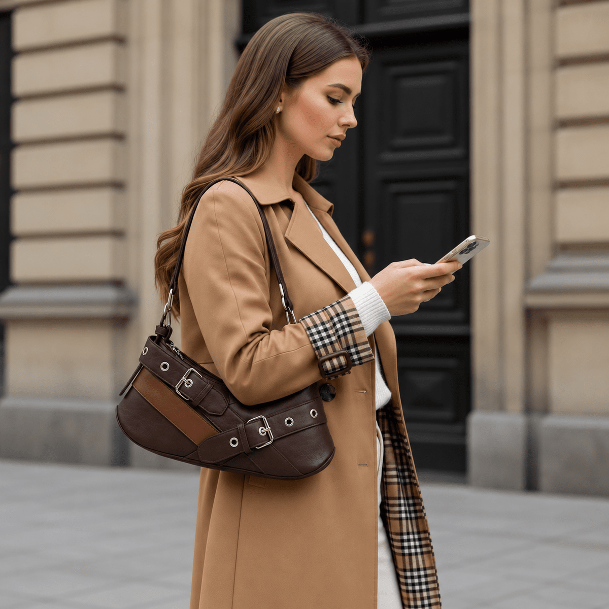 Women’s Leather Shoulder Bag with Vintage Style | ZORENNE Women’s Leather Shoulder Bag with Vintage Style | ZORENNE 