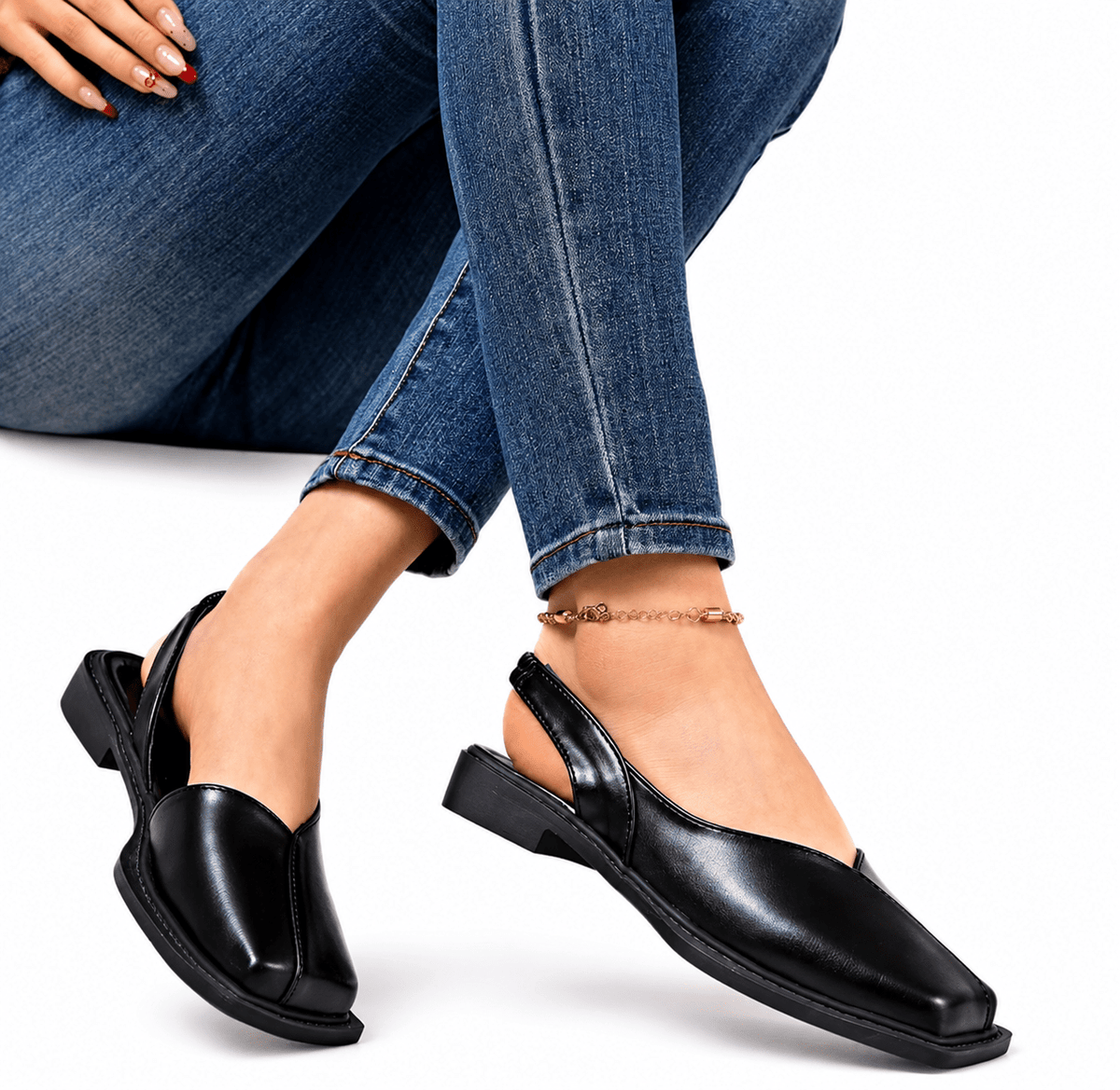Women's Leather Square-Toe Sandals, Elegant Design & Padded Insole – Grace Women's Leather Square-Toe Sandals, Elegant Design & Padded Insole – Grace 
