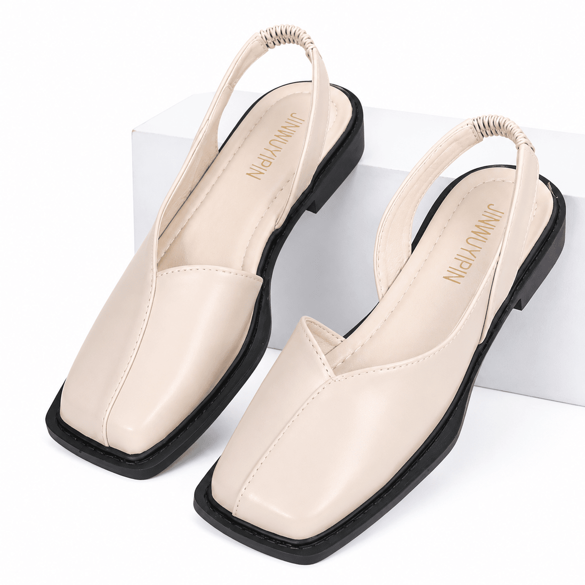 Women's Leather Square-Toe Sandals, Elegant Design & Padded Insole – Grace Women's Leather Square-Toe Sandals, Elegant Design & Padded Insole – Grace Beige