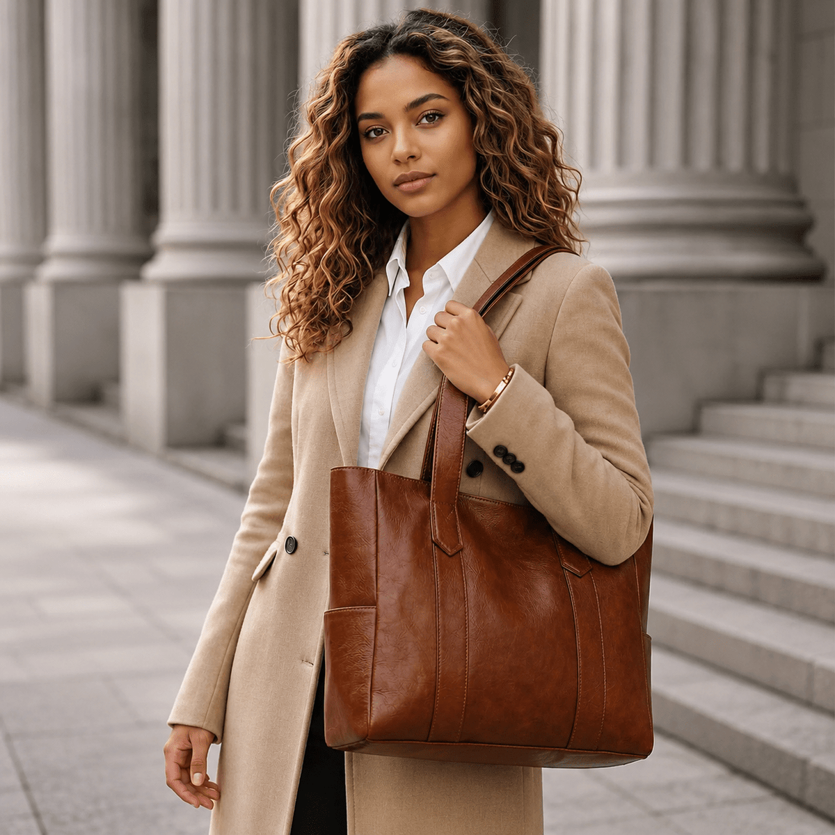 Women's Leather Tote Bag – Large Capacity & Vintage Design | VELMÉRIE Women's Leather Tote Bag – Large Capacity & Vintage Design | VELMÉRIE 