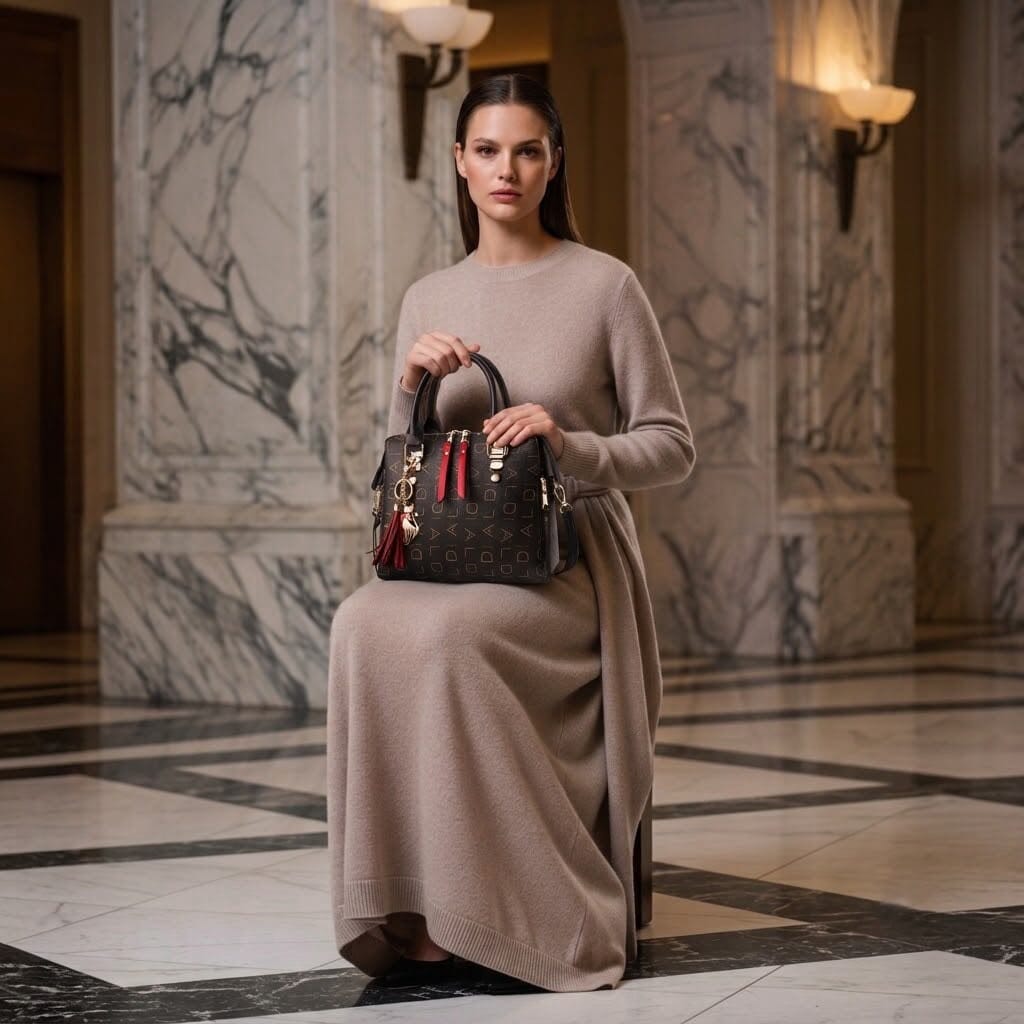 Women's Leather Tote Bag with Luxurious Design - Estelle Noélie Women's Leather Tote Bag with Luxurious Design - Estelle Noélie 