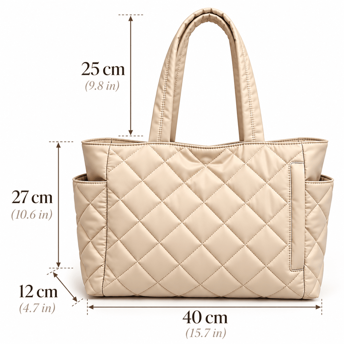 Women's Quilted Tote Bag with Multiple Compartments and Large Capacity — Odette Madeleine Women's Quilted Tote Bag with Multiple Compartments and Large Capacity — Odette Madeleine 