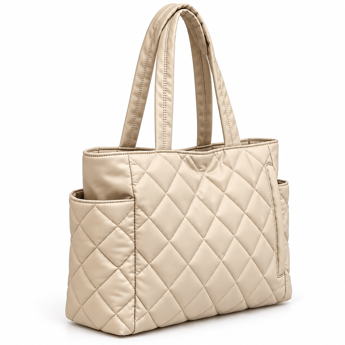 Women's Quilted Tote Bag with Multiple Compartments and Large Capacity — Odette Madeleine Women's Quilted Tote Bag with Multiple Compartments and Large Capacity — Odette Madeleine 