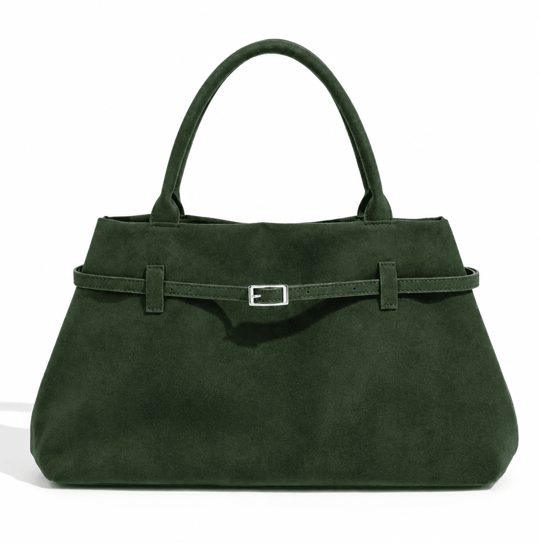Women's Suede Shoulder Bag — Delicate & Elegant Design | Maeline Women's Suede Shoulder Bag — Delicate & Elegant Design | Maeline Dark Green