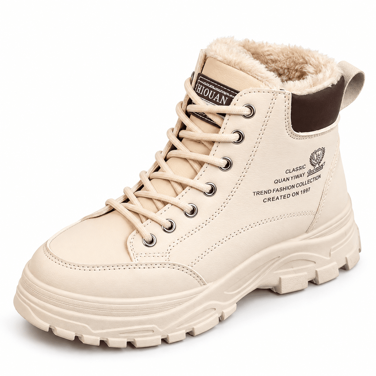 Women's Winter Leather Boots with Plush Lining, High Shaft, Non-Slip Sole & Elegant Design – LEONORA Women's Winter Leather Boots with Plush Lining, High Shaft, Non-Slip Sole & Elegant Design – LEONORA 