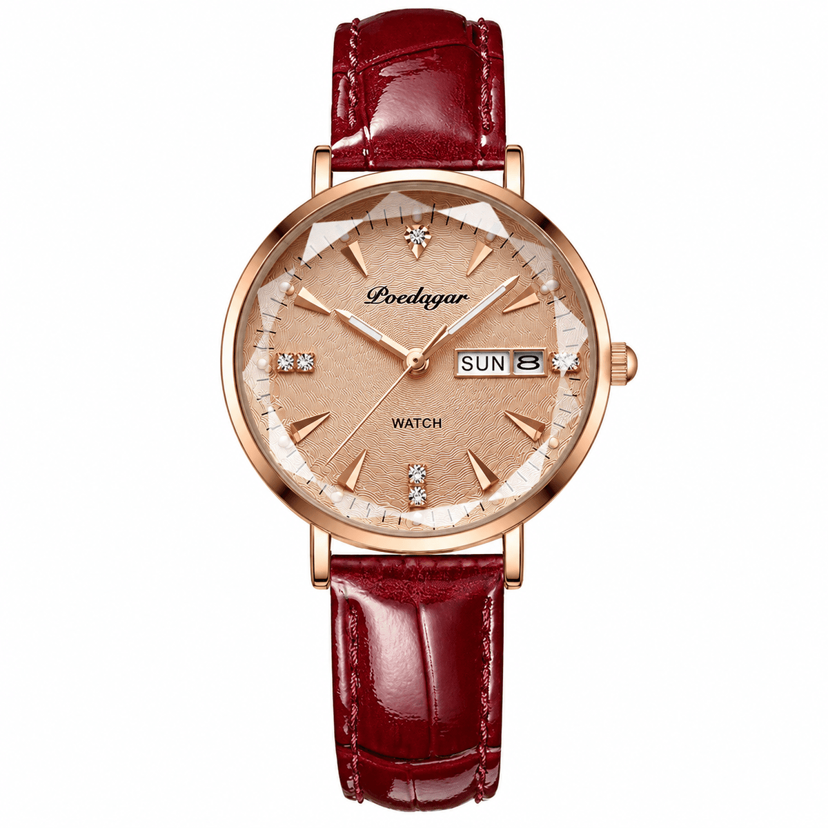 Women's Wristwatch with an Ultra-Thin Leather Strap and Charming Design – Élora Éveline Women's Wristwatch with an Ultra-Thin Leather Strap and Charming Design – Élora Éveline Gold