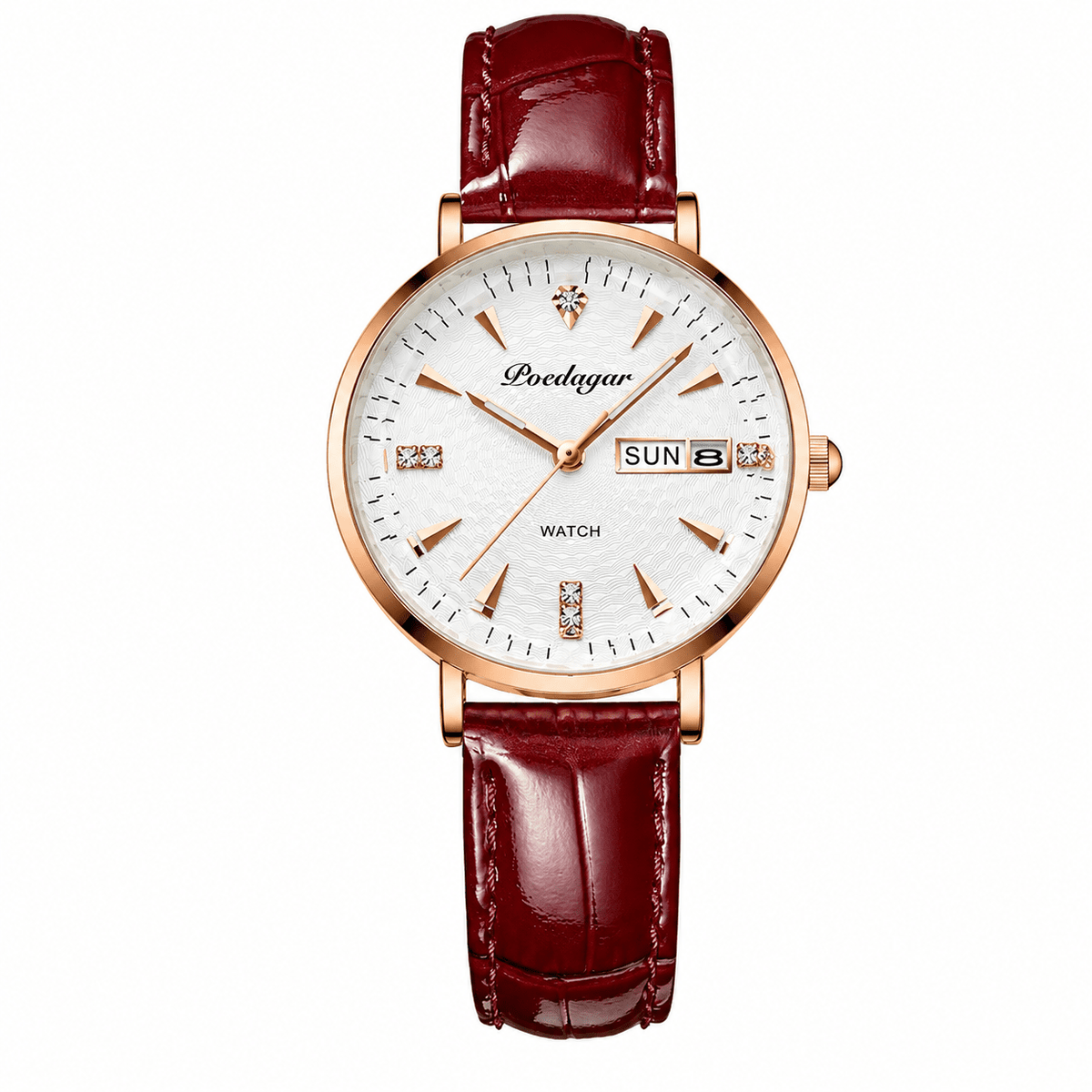 Women's Wristwatch with an Ultra-Thin Leather Strap and Charming Design – Élora Éveline Women's Wristwatch with an Ultra-Thin Leather Strap and Charming Design – Élora Éveline White