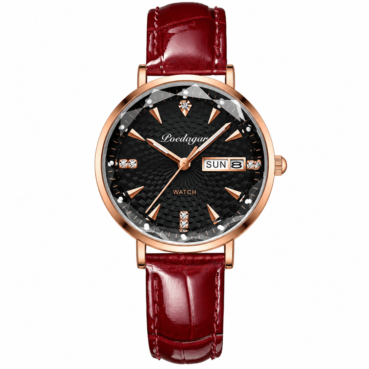 Women's Wristwatch with an Ultra-Thin Leather Strap and Charming Design – Élora Éveline Women's Wristwatch with an Ultra-Thin Leather Strap and Charming Design – Élora Éveline Black