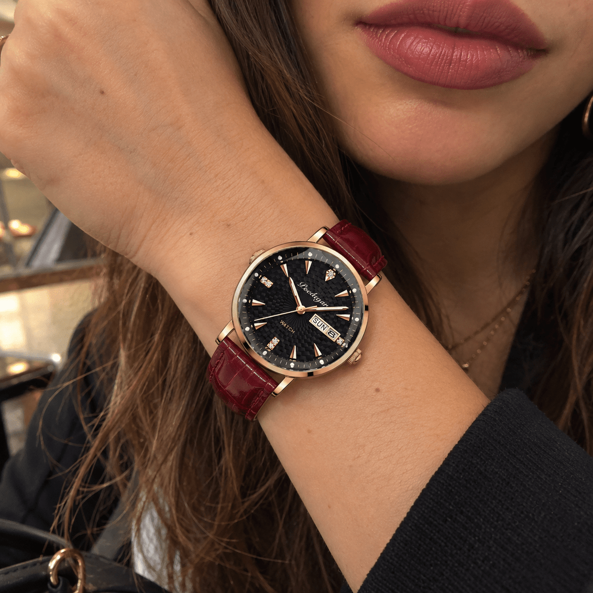 Women's Wristwatch with an Ultra-Thin Leather Strap and Charming Design – Élora Éveline Women's Wristwatch with an Ultra-Thin Leather Strap and Charming Design – Élora Éveline 