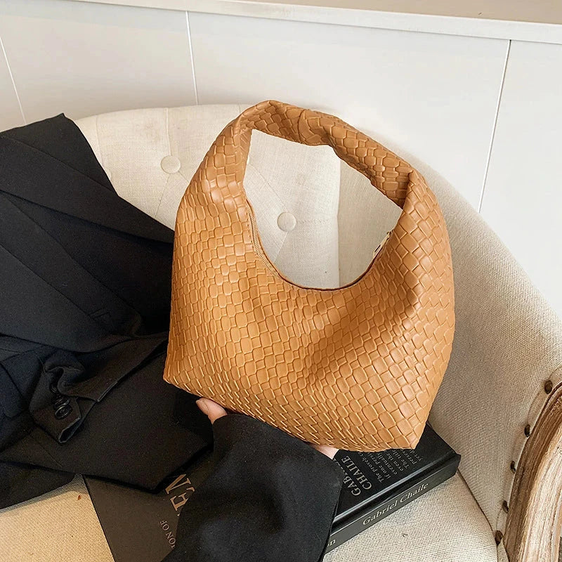 Woven Leather Large Capacity Women's Hobo Bag - Camille Woven Leather Large Capacity Women's Hobo Bag - Camille 