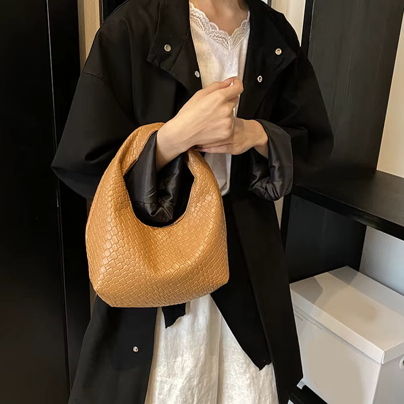 Woven Leather Large Capacity Women's Hobo Bag - Camille Woven Leather Large Capacity Women's Hobo Bag - Camille 